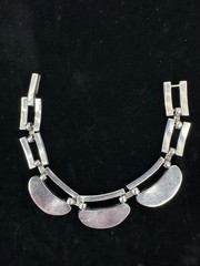 Vintage Taxco TS-108 925 Silver Malachite Onyx Necklace Bracelet Earrings