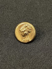 Antique Gold Tone Repoussé Victorian Lady Lapel Pin Intricate Art Deco 1920s