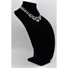 Vintage Collar Necklace Gold Tone Lightweight Metal Chain Shiny NOS 1980s BinA14