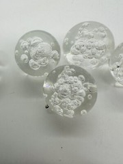 German Lucite Ball Pendants, Controlled Bubble, Bubble Pendant, 25mm Set of 5