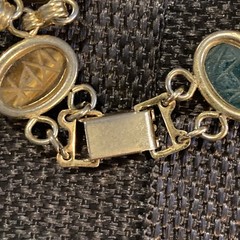 Vtg Belle Designs Scarab Bracelet Watch Gold Tone Quartz New Battery Works 7”