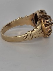 Victorian diamond Ring European cut 14k Yellow Gold Size 6.25