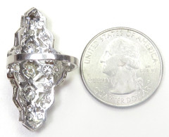 Antique Art Deco Dinner Engagement 1920’s Platinum Ring Size 7.5 UK-O1/2 EGL USA
