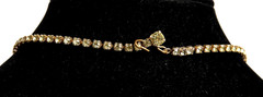 Vintage Multicolor Rhinestone Climber Clip On Earrings & Choker Necklace Set