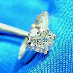 EARTH MINED DIAMOND Deco Engagement RING Vintage Estate Solitaire SOLID 14K GOLD