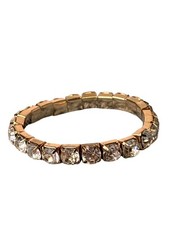 Vintage Goldtone Clear Rhinestone Stretchy Bracelet 7.75 inches Unstretched
