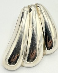 925 Sterling Silver Vintage Earrings Puffy Design Hollow 1.4″x0.6″ inch 10g