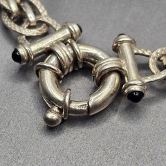 Vintage Sterling Silver Heavy Woven Statement Bracelet 6.75″ 925 8.5mm Chain