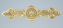 Devine Antique Victorian Etruscan 15K Gold Diamond Floral Brooch Pin Pendant