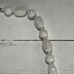 Vintage White Lucite Beaded Necklace 1970s-1980s Costume Jewelry
