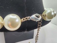 Vintage Glass Pearl Necklace | Elegant Vintage Style 16″ w/ Extender *HEAVY*