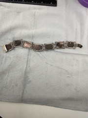 Vintage 800 Silver Carved Mother Of Pearl Bracelet Storyteller Roman Gods READ