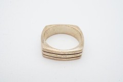 Vintage Sterling Silver 925 Ring Size 11.25 Square Textured
