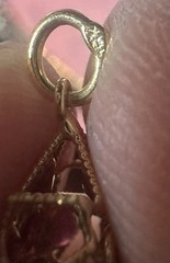 Vintage 18K Yellow Gold Mughal Ruby Star Charm Pendant 750 Indian Double Sided