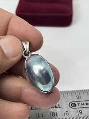 Vintage Natural Shell Sterling Silver Pendant