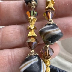 Vintage Glass Beaded Necklace Layered Unique STUNNING 15”
