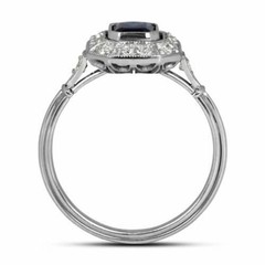 3.80 Ct Natural Sapphire Art Deco Vintage Engagement Ring 925 Sterling Silver