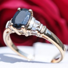14k yellow gold sz 6.75 ring 1.02c naturalCeylon treated sapphire diamond 2.65g