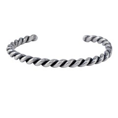 Southwest Twisted Wire Cuff Bracelet | Vintage Sterling Silver 925 | 6.5″