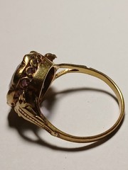 Antique Vintage 14K Gold Amethyst Ring size 6 2.7g English Hallmark AS IS