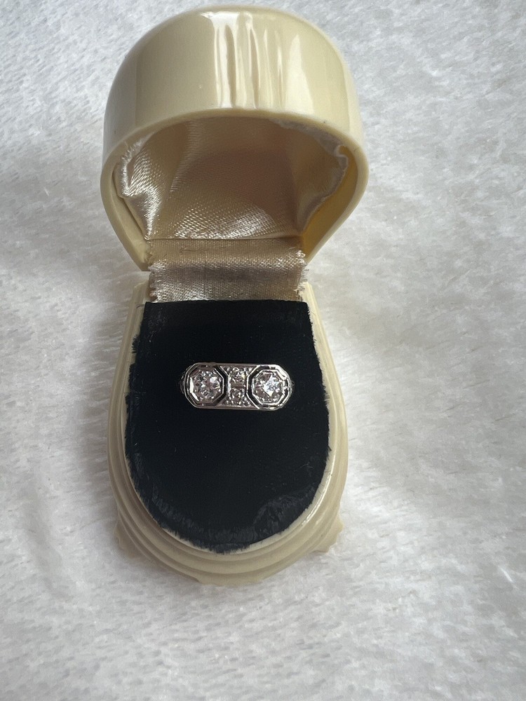 Antique Edwardian Platinum “Toi et moi” Diamond Ring Size 5