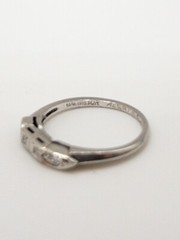 Vintage 1957 4 VS G Diamond Platinum Wedding Band Ring