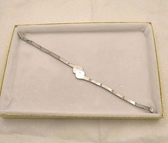 Vintage Mexico Inlayed Fire Opal Link Bracelet Box Clasp 7.75″ Sterling 925 OOAK