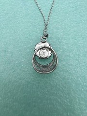 Sterling Silver Hematite Necklace and Earrings Non Pierced Screw Hinged Clip On