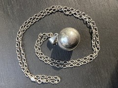 VTG Italy 925 Sterling Silver Harmony Ball Orb Pendant Necklace Modernist 30g