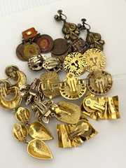 Vintage Jewelry Lot Signed Earrings Panetta Trifari Blanca Anne Klein GAS Bijoux
