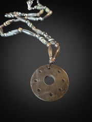 Vintage Tribal Boho Horn Necklace Ethnic Boho Carved Statement