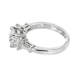Peter Suchy Vintage Antique Art Deco Cushion Cut Diamond Tapered Baguette Ring