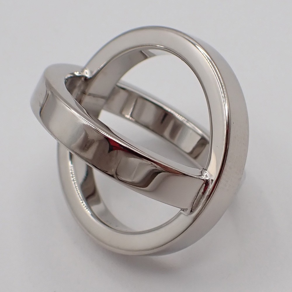 HERMES Baycrew’s Bijouterie Fantaisie Scarf Ring Silver Accessory 63RF743