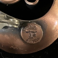 Vintage Bell Trading Post Copper Scroll Pin 2.5 Inches Beautiful Patina Toning
