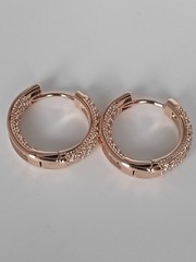 Vintage 1990-s 14 Ct Rolled Gold Large Solid Zircons Earrings-Hallmarked 585 RG