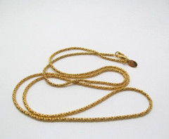 Vintage Kenneth Jay Lane Yellow Gold Tone Fused Twist 2.5mm Chain Necklace