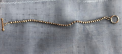 Vintage Silver tone Beaded Bracelet with Toggle Clasp, 7″ – Very Good cond