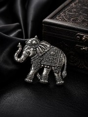Vintage Elephant Lapel Pin for Men | Antique Silver Elephant Brooch | Royal Suit