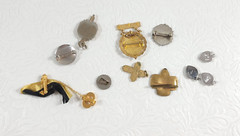 Lot of 11 School Religious Travel Charms Pins Lapel Pins / Assorted Detash Pins