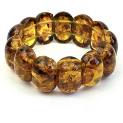 Old Amber Bracelet Vintage Natural BALTIC AMBER Cognac Beads 41.6g