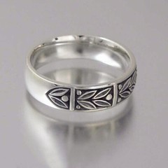 Retro Leaf Vintage Antique Band 1Ct CZ Elegant Unisex Promise Ring Silver Plated