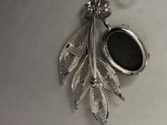 Vintage Sorrento Large Sterling Spun Silver 925 Filigree Flower Brooch& Earrings