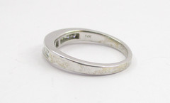 0.42CTW Princess Cut Diamond Band Ring 14 Karat White Gold Size 5/34