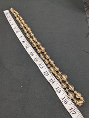 Vintage Champagne Glass Bead Necklace Chunky 70s 80s Gold Tone Long Retro ~34″