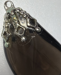 Vintage Tumbled Polished Smoky Quartz Gemstone Pendant Hand Made As Is
