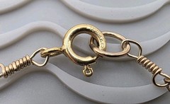 Unique Vintage Gold Filled Purple Beaded Necklace 1/20, 14k