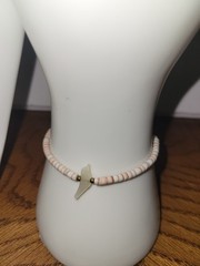 Vtg Estate Bracelet & Necklace Cut Shell Dove Birds Beach Jewelry Set Lot of 2