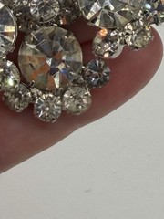 Vtg JULIANA Clear Crystal Glass Rhinestones Snowflake Sparkle Brooch Pin READ