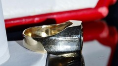14k yellow gold size 11 ring 0.90ct natural diamond vintage handmade 11.75gr