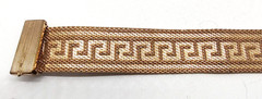Art Deco Byzantine Greek Key Chain Tassel Gold Tone Mesh Slide Bracelet!